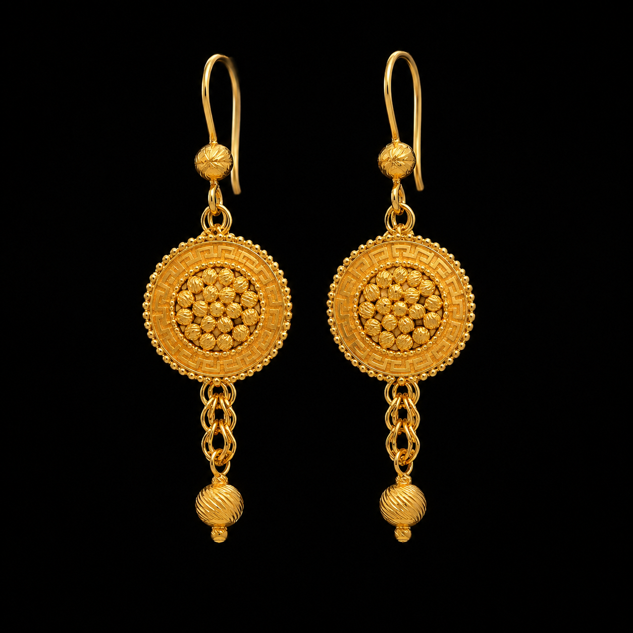 {"en":"Gold flower earrings with pearl drops","fa":null,"pa":null}